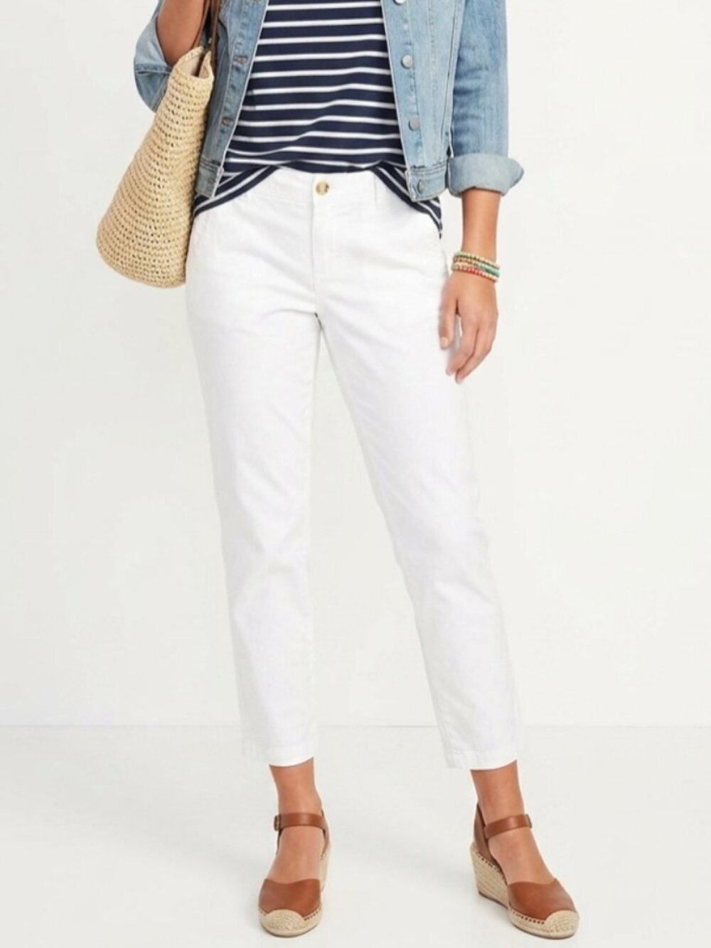 2/$29 Old Navy chino 10 regular brushed white pants
